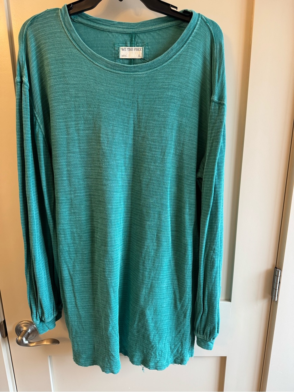 We The Free Teal Long Sleeve Crewneck Top